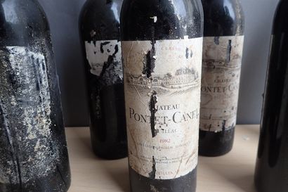 7 bouteilles Château Pontet Canet 1982 Pauillac,...