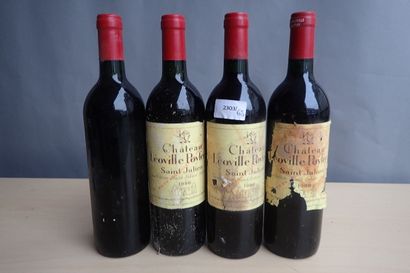 4 bouteilles Château Léoville Poyferré 1986...