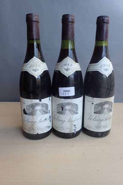3 bouteilles Volnay Santenots 1988 Pierre...