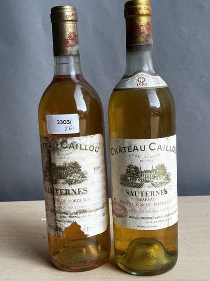 2 bouteilles dont 1 bouteille Château Caillou...