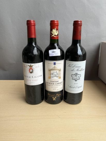 3 bouteilles dont 1 bouteille Château Lalande...