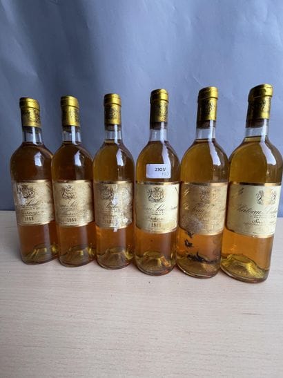6 bouteilles Château Suduiraut 1988 Sauternes,...