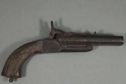 Pistolet à broche à deux canons à pans, avec...