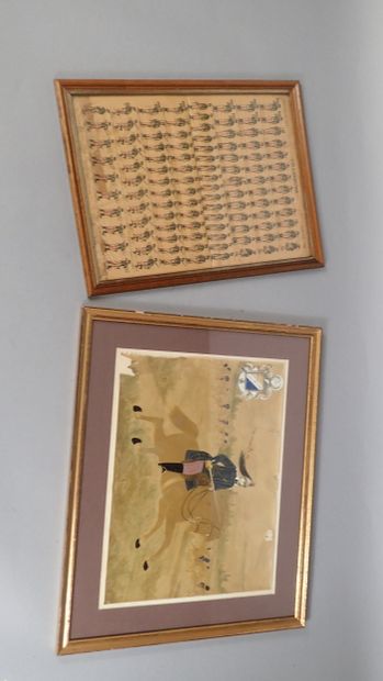 Deux pièces encadrées : photo montage représentant...