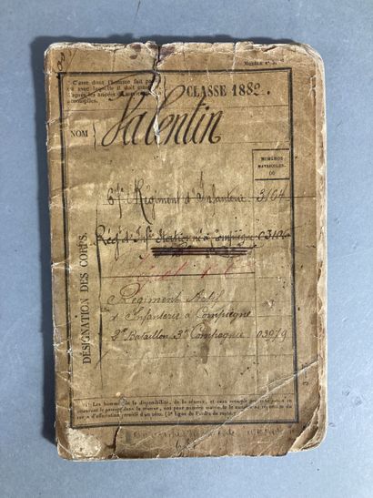Livret militaire d’Albert- Xavier VALENTIN,...