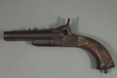 Pistolet à broche à deux canons à pans, avec...