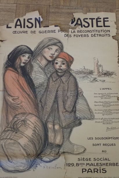 Deux affiches d’emprunt: «L’Aisne dévastée»...