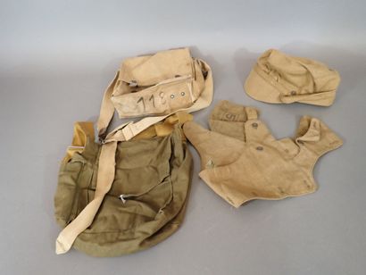 Lot: casquette russe en toile sable avec...
