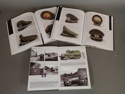 Trois livres reliés: «German Headger in WWII»...