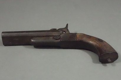 Pistolet à broche à deux canons à pans, avec...