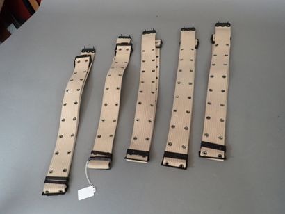 5 ceinturons type TAP en toile sable. Etat...