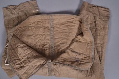 Pantalon matelassé en tissu beige pour grand...