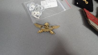 Lot d'insignes français : losanges de bras,...