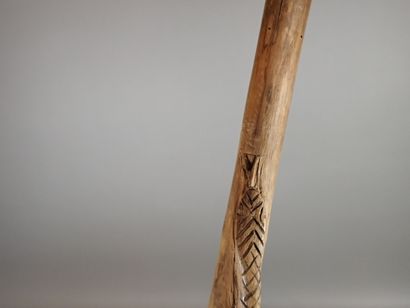 Canne de poilu en bois sculpté à décor de...