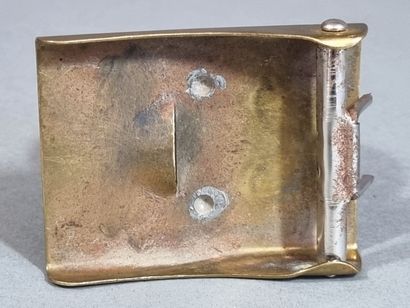 Boucle de ceinturon en laiton et maillechort...
