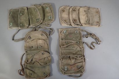 4 porte-grenades français en toile verte....