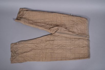 Pantalon matelassé en tissu beige pour grand...