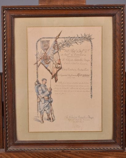 Fr- Citation manuscrite à l’ordre du bataillon...