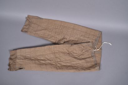 Pantalon matelassé en tissu beige pour grand...