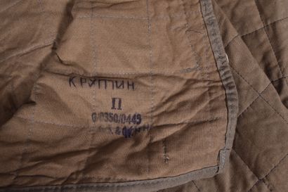 Pantalon matelassé en tissu beige pour grand...