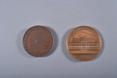 FRANCE. Ensemble de deux médailles de table...