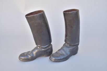 All- Paire de bottes en cuir à tiges rigides,...
