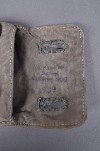 Sac à piquets de tente suisse en toile verte...