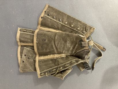 Paire de guêtres en toile forte kaki, Taille...