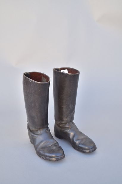 All- Paire de bottes en cuir à tiges rigides,...