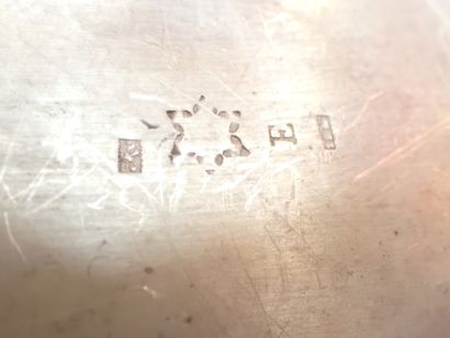 Rafraichissoir à verres en métal argenté,...