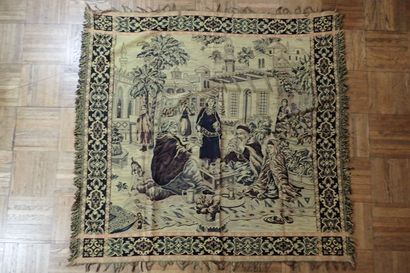 Dessus de table oriental à décor d'une scène...