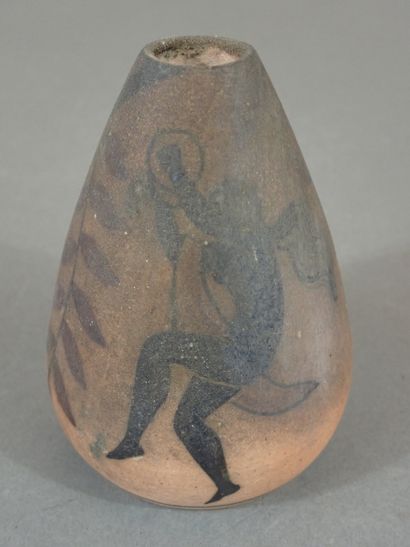 CIBOURE, Vase ovoïde en grès à décor émaillé...