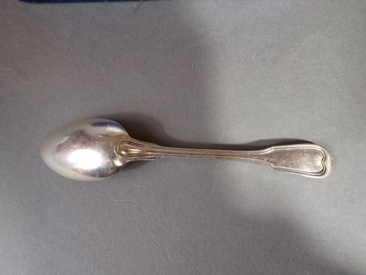 Saglier Frères. Lot de 11 cuillères à moka...