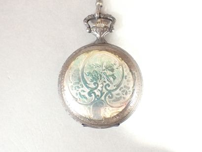 ***Montre de gousset en métal argenté, le...
