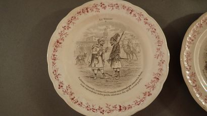 ***« Au Maroc » Deux assiettes en faïence...