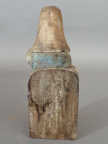 Vierge à l'Enfant en bois sculpté polychrome....