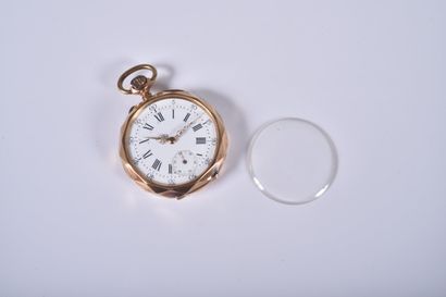 Montre gousset et contre boîtier en or jaune...