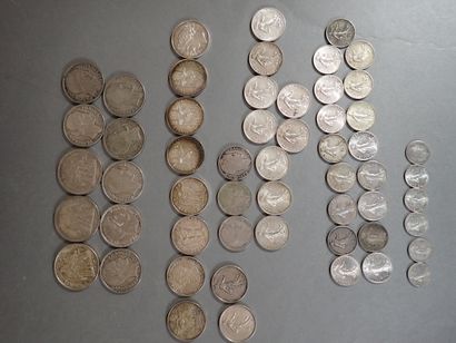 FRANCE - Ensemble de monnaies en argent comprenant...