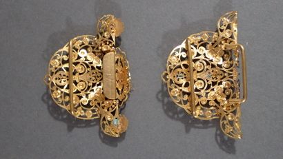 Boucle de ceinture en deux éléments en métal...