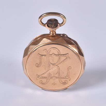 Montre gousset et contre boîtier en or jaune...
