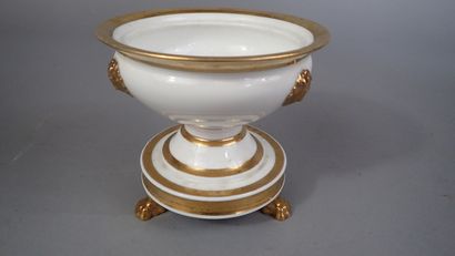 Confiturier en porcelaine de Paris blanche...