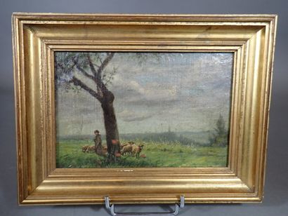 Ecole du XIXe siècle, Paysage avec berger...