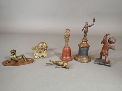 Lot de petits sujets en bronze et régule....