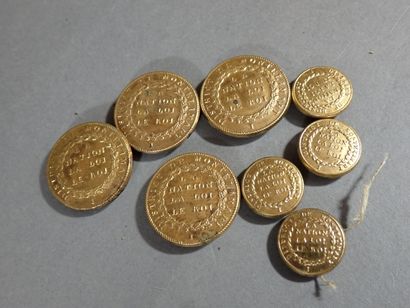 Ensemble de 8 boutons mle 1790 de la Garde...