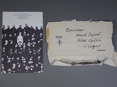 Lot de 3 papiers comprenant : 
- Carte postale...
