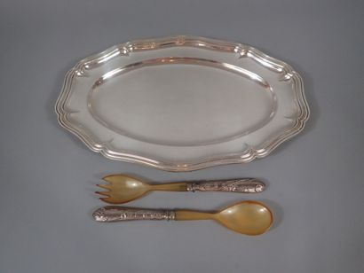 ORBRILLE. Important plat de service en métal...