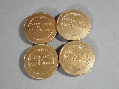 Ensemble de 4 gros boutons mle 1789-90 de...