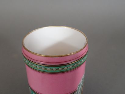 Vase rouleau en porcelaine émaillée à fond...