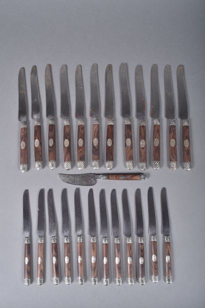 Partie de ménagère, lame en acier et le manche...