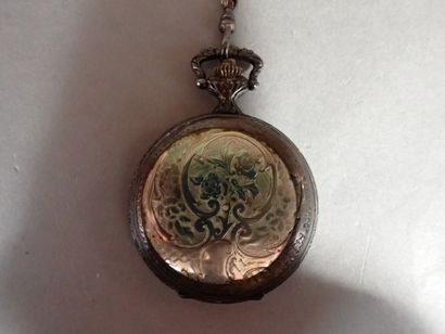 ***Montre de gousset en métal argenté, le...